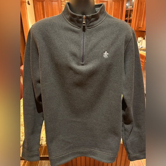 Peter Millar Men's quarter zip golf pullover. Sharp Charcoal with logo. XL - Picture 3 of 9